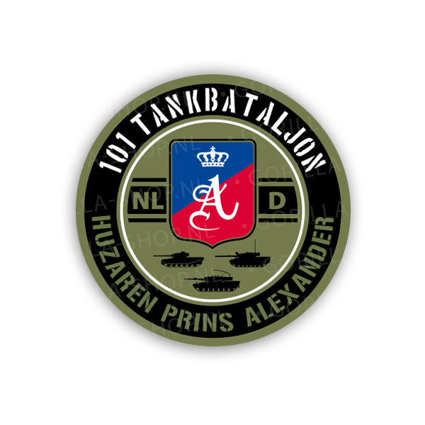 101 Tankbataljon (sticker rond)