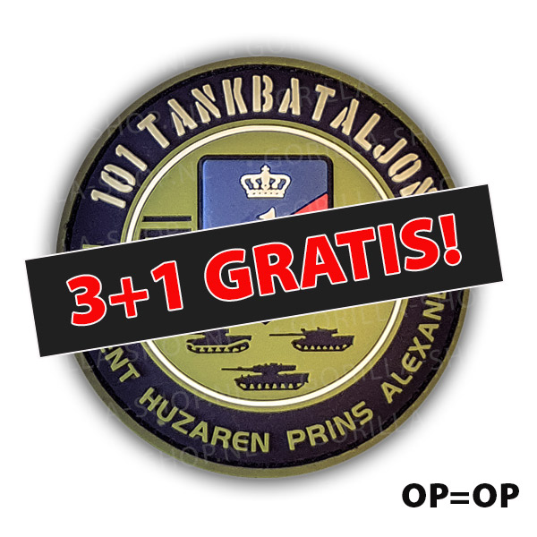 101 Tankbataljon Patch (pvc, 3 + 1 gratis!) - Afbeelding 2