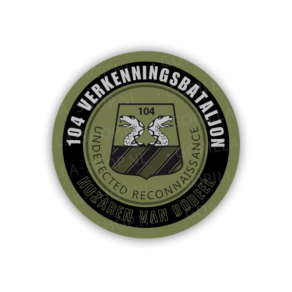 104 Verkenningsbataljon sticker (rond)