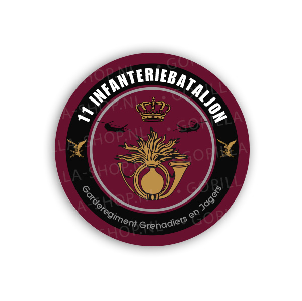 11 Infanteriebataljon Sticker (rood)