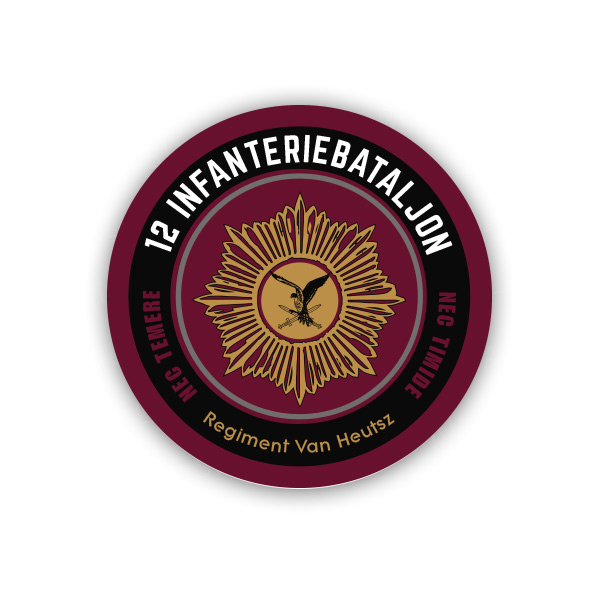 12 Infanteriebataljon Sticker (rood)