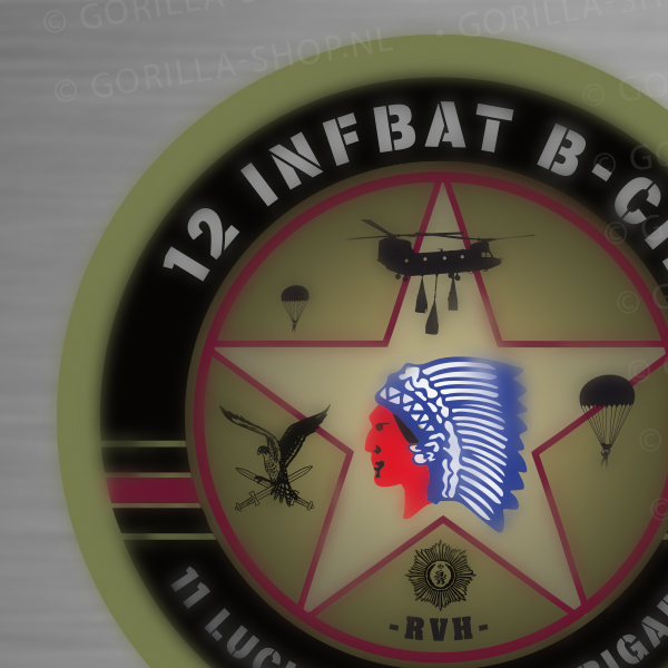 12 Infanteriebataljon B-cie Sticker - Afbeelding 2