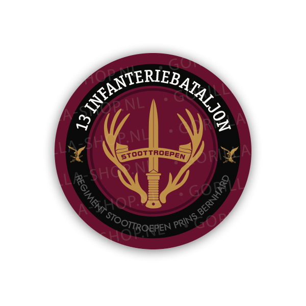 13 Infanteriebataljon Sticker (rood)