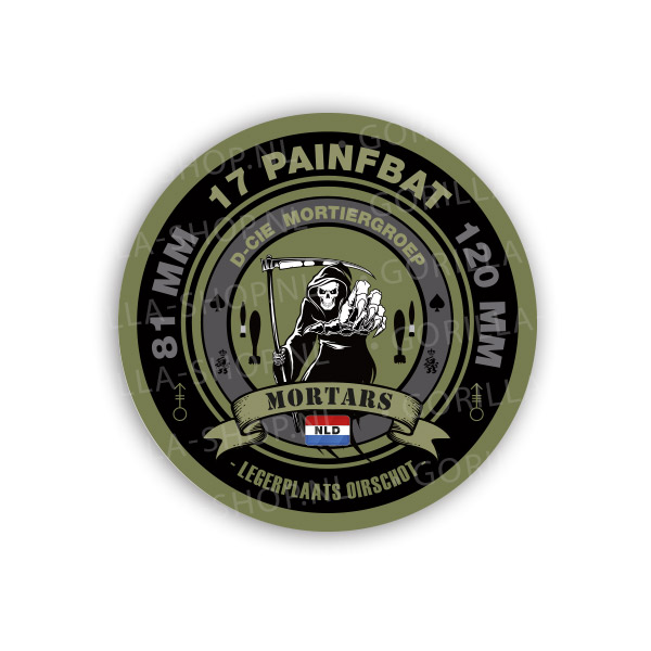 17 Painfbat D-cie Mortiergroep sticker