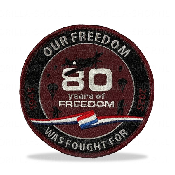 80 jaar vrijheid patch (rood)