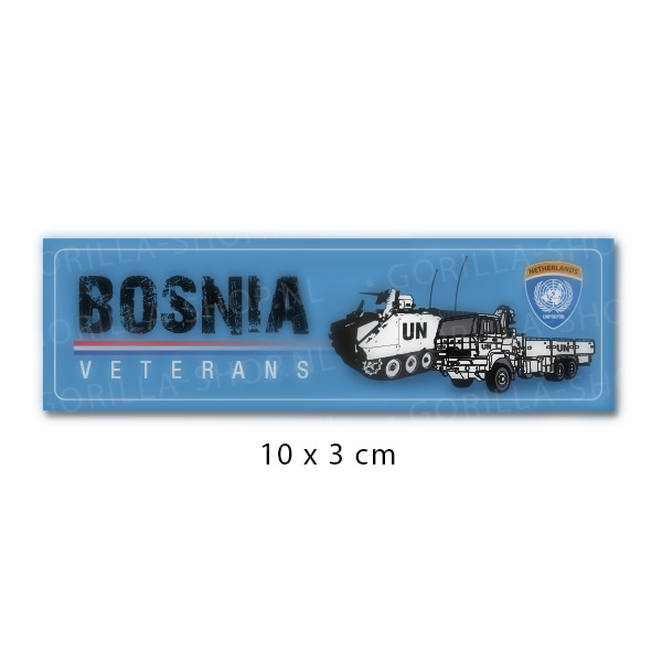 BOSNIË Veteraan Sticker (VN, rechthoek)