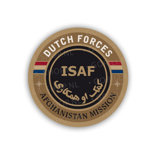 ISAF sticker - zandkleurig