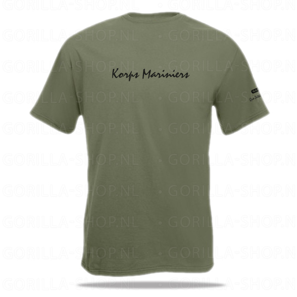 Mariniers - Schildvormlogo Premium T-shirt (groen) - Afbeelding 2