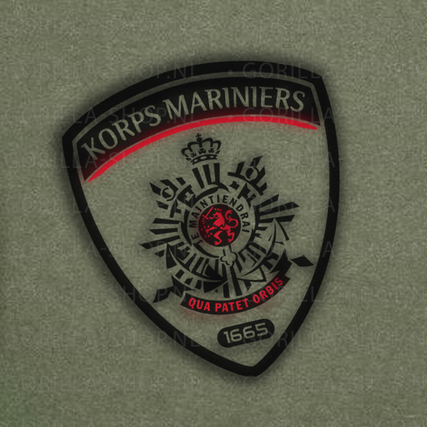 Mariniers - Schildvormlogo Premium T-shirt (groen) - Afbeelding 4