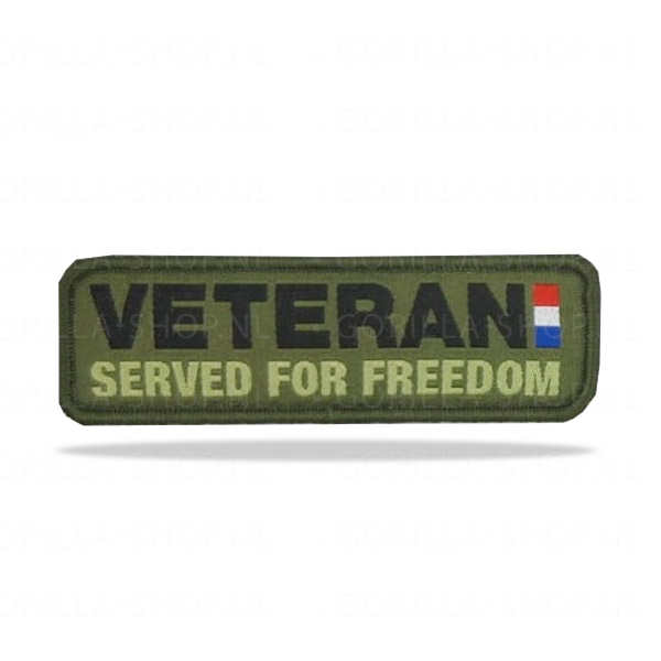 VETERAN (rechthoek patch) 'served for freedom'