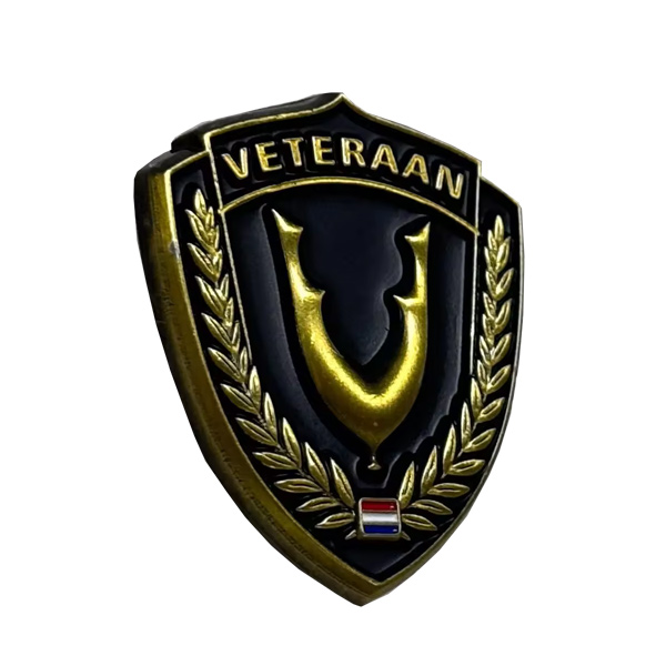 Veteraan - SPELD (schildvorm, zwart met antiek messing) - Afbeelding 3