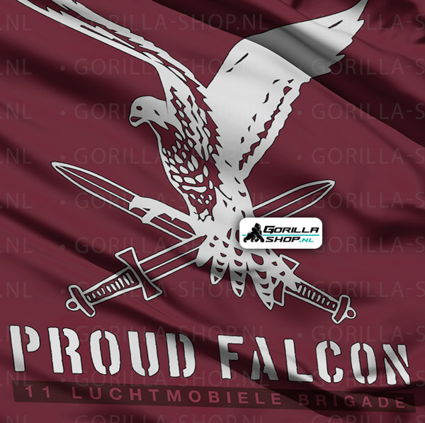 11 LMB vlag (burgundy) - Afbeelding 2