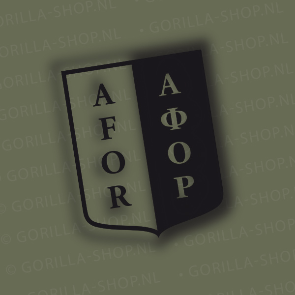 AFOR logo op bedrukt t-shirt